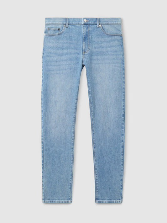 Cotton-Stretch Slim-Fit Jeans Light Blue Wash | Mens