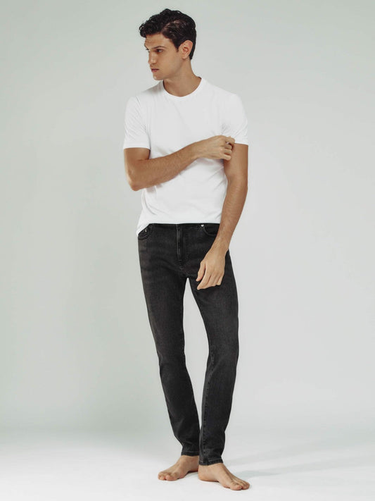 Tapered Slim-Fit Jeans Washed Black | Mens