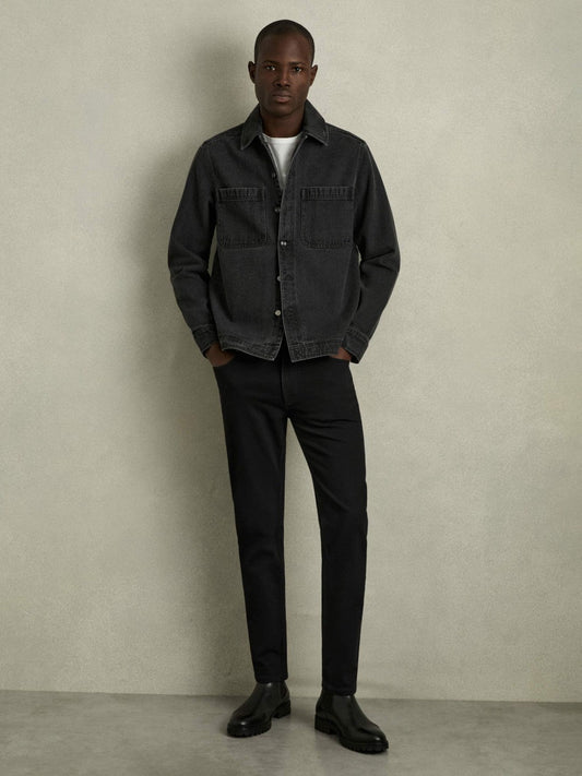 Cotton-Stretch Slim-Fit Jeans Stay Black | Mens
