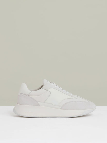 Leather Suede Running Trainers White | Mens