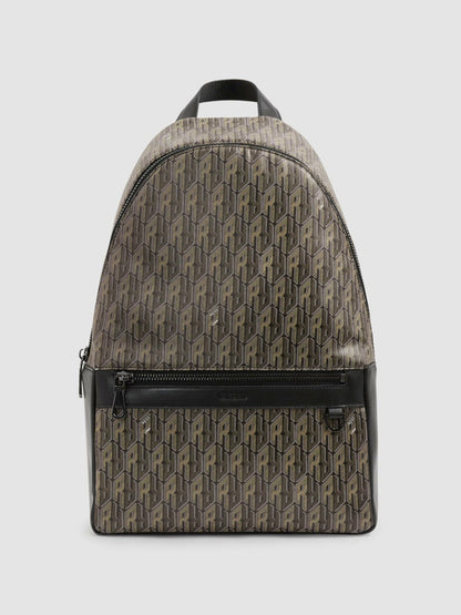 Monogram-Print Coated-Canvas Backpack Grey Multi | Mens