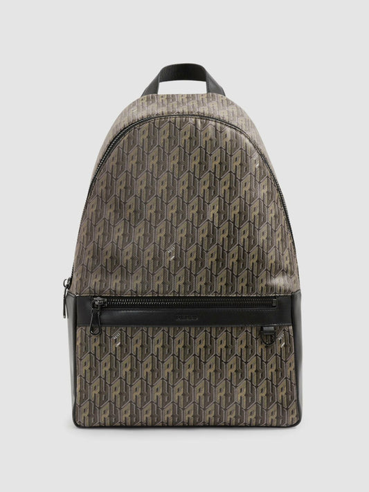 Monogram-Print Coated-Canvas Backpack Grey Multi | Mens