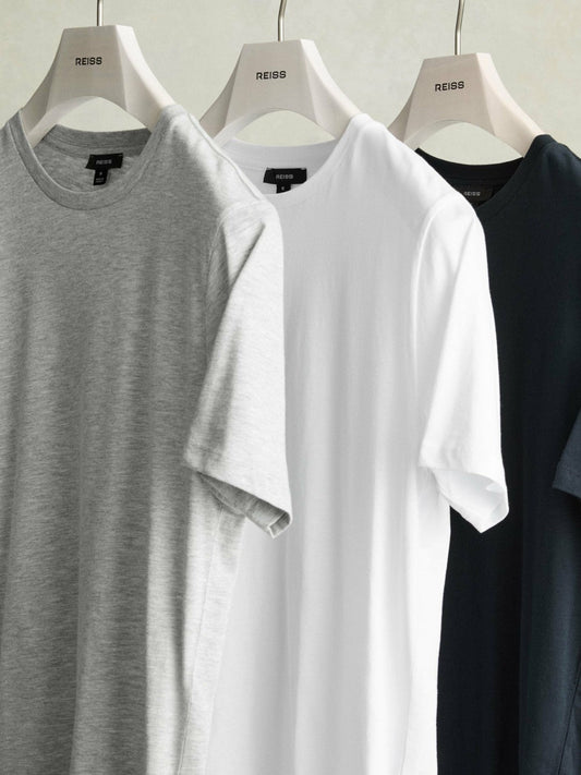 Cotton-Jersey Crew-Neck T-shirts 3 Pack Multi | Mens