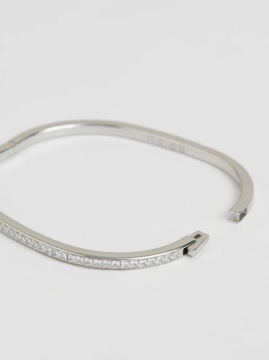 Hinged Crystal Cuff Silver | Womens