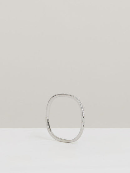Hinged Crystal Cuff Silver | Womens