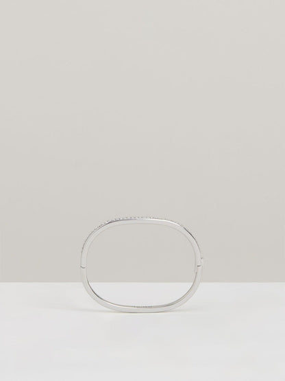 Hinged Crystal Cuff Silver | Womens