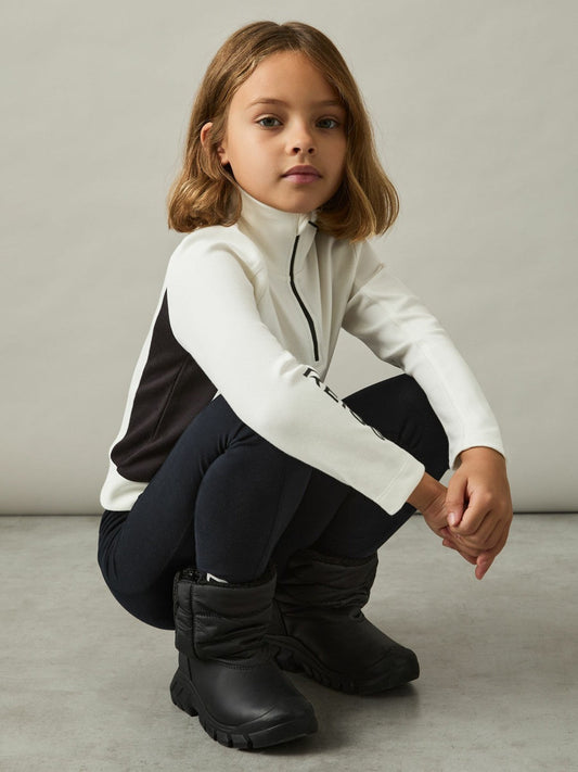 13-14 yrs Funnel-Neck Base-Layer Top White/Black | Children