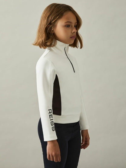 13-14 yrs Funnel-Neck Base-Layer Top White/Black | Children