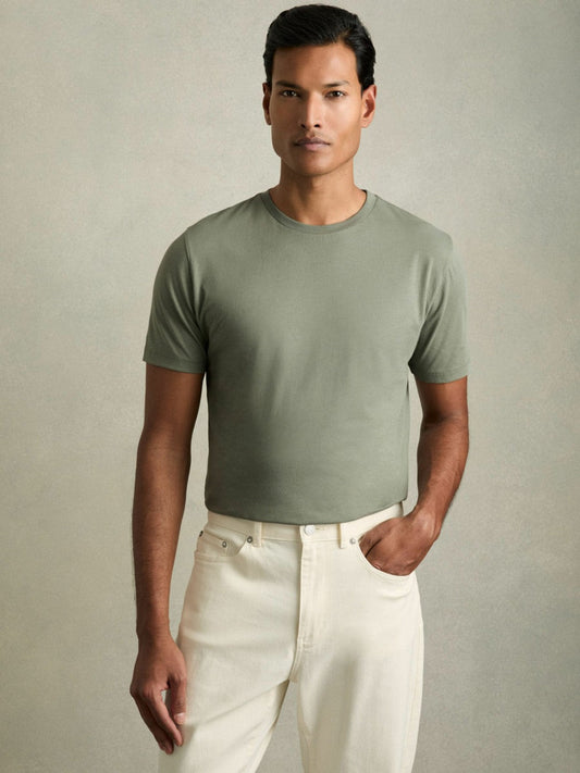 Cotton Crew Neck T-Shirt  | Mens