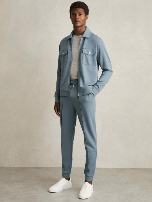 Drawstring Jersey Joggers Airforce Blue | Mens