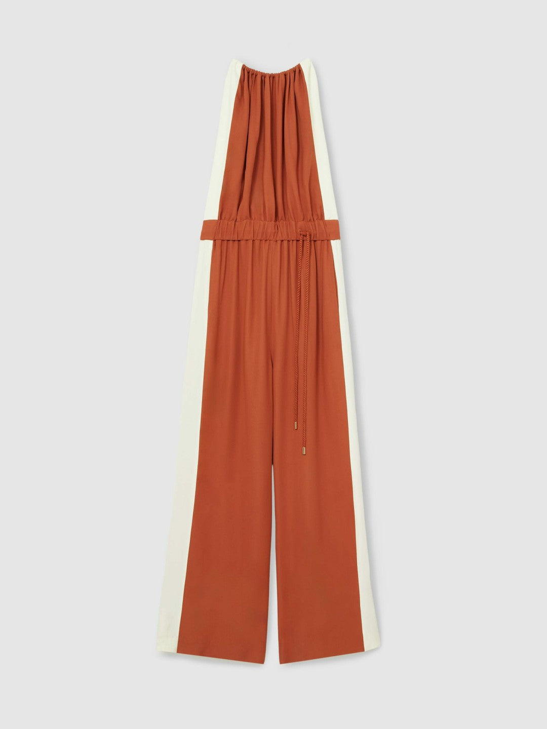 Colour-Block Rope-Cord Jumpsuit Orange | Womens