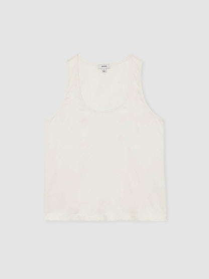 Silk-Front Cami Top White | Womens