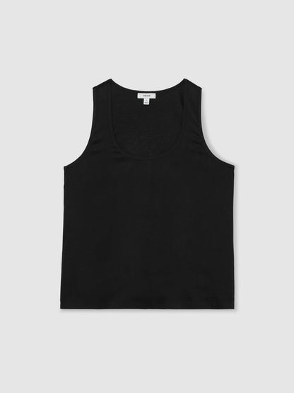 Silk-Front Cami Top Black | Womens