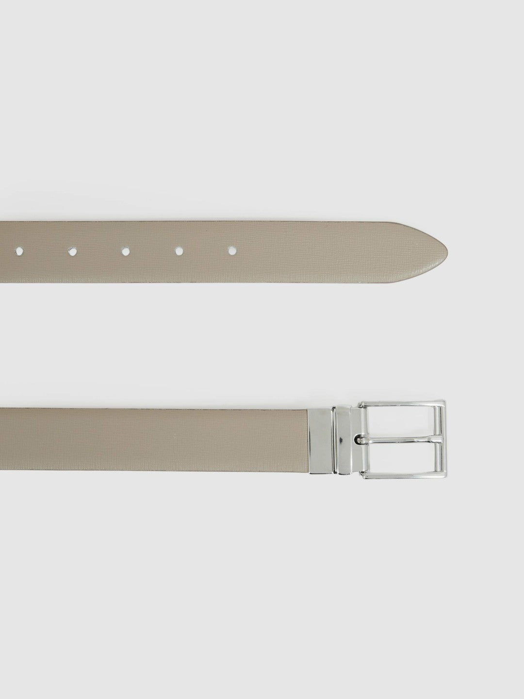 Leather Reversible Belt Stone/Dark Brown | Mens