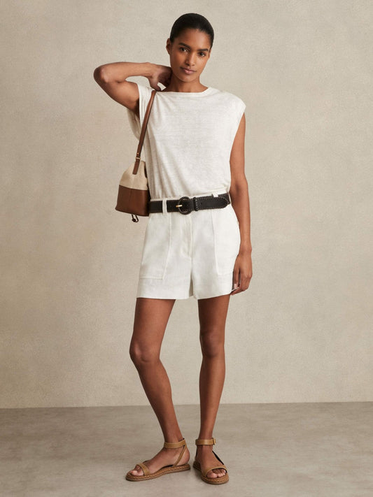 Linen Shorts White | Womens