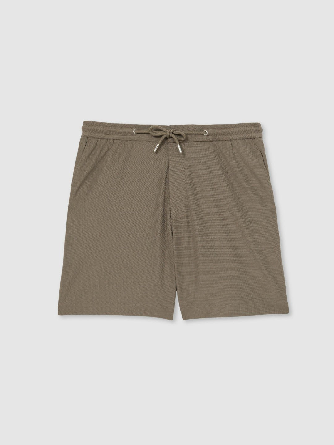 Textured Drawstring Shorts Mocha Brown | Mens