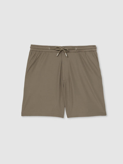 Textured Drawstring Shorts Mocha Brown | Mens
