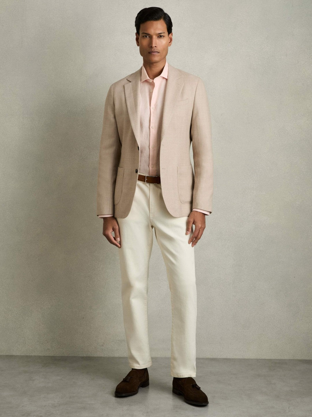 Linen Button-Through Shirt Prep Pink | Mens