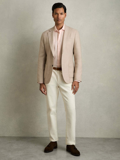 Linen Button-Through Shirt Prep Pink | Mens