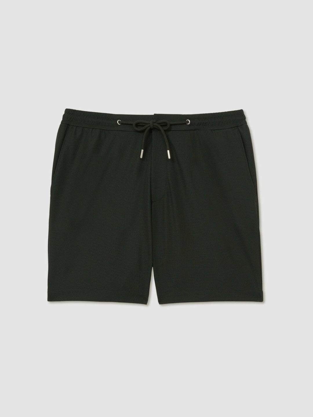 Textured Drawstring Shorts Dark Green | Mens
