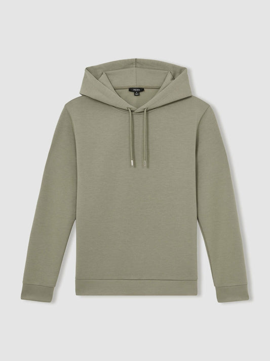 Interlock Jersey Drawstring Hoodie Sage | Mens
