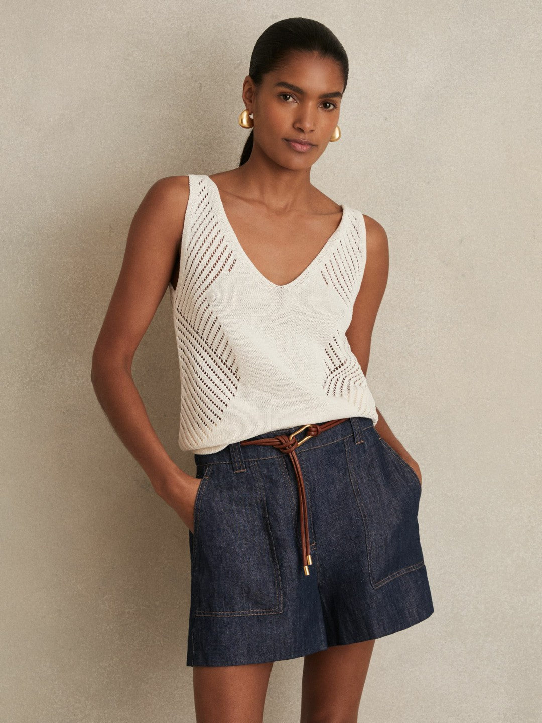 Linen Shorts Indigo | Womens