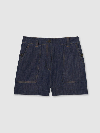Linen Shorts Indigo | Womens