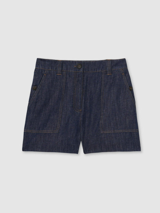 Linen Shorts Indigo | Womens