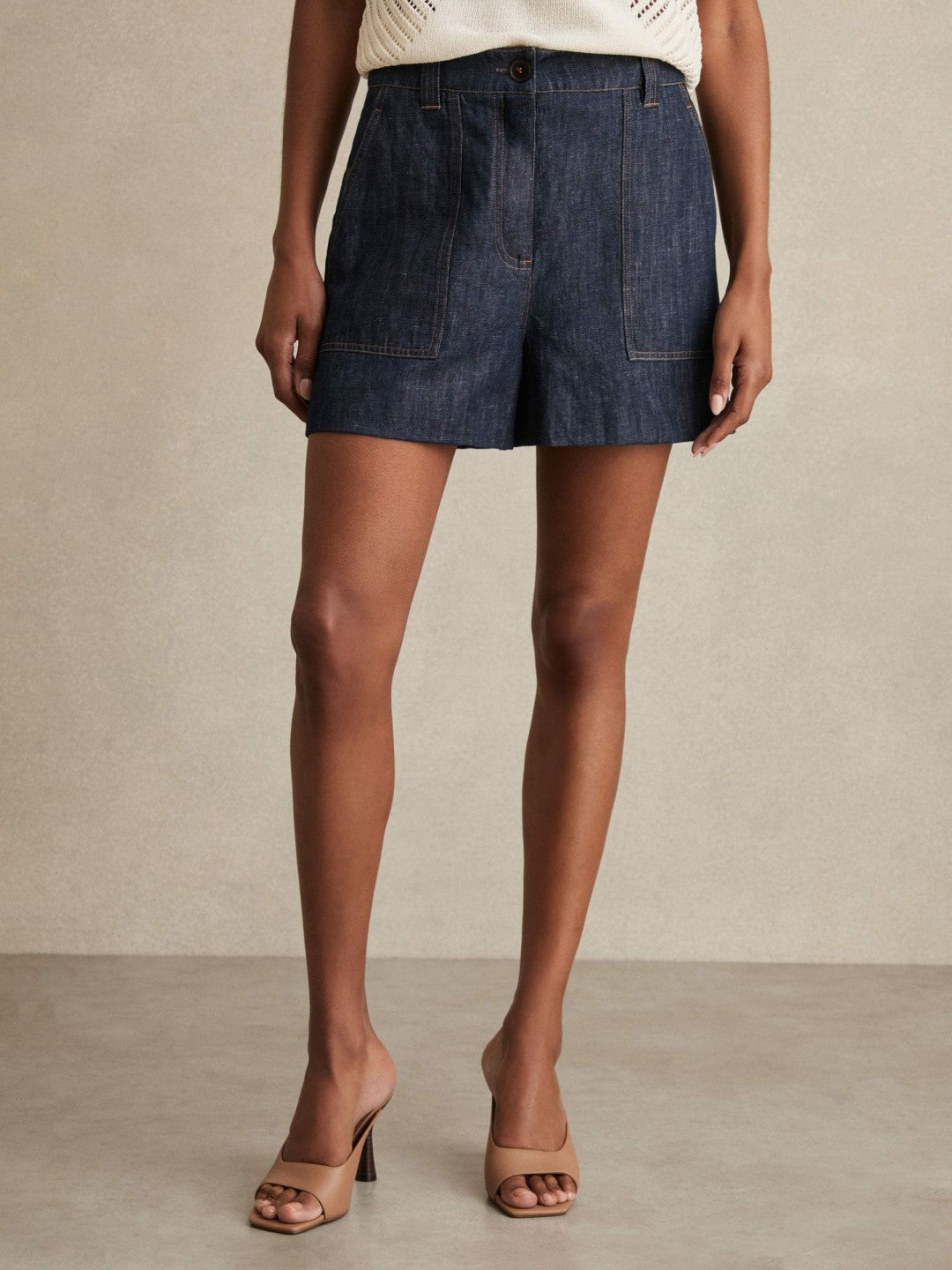Linen Shorts Indigo | Womens