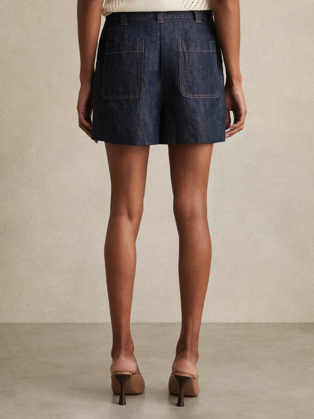 Linen Shorts Indigo | Womens