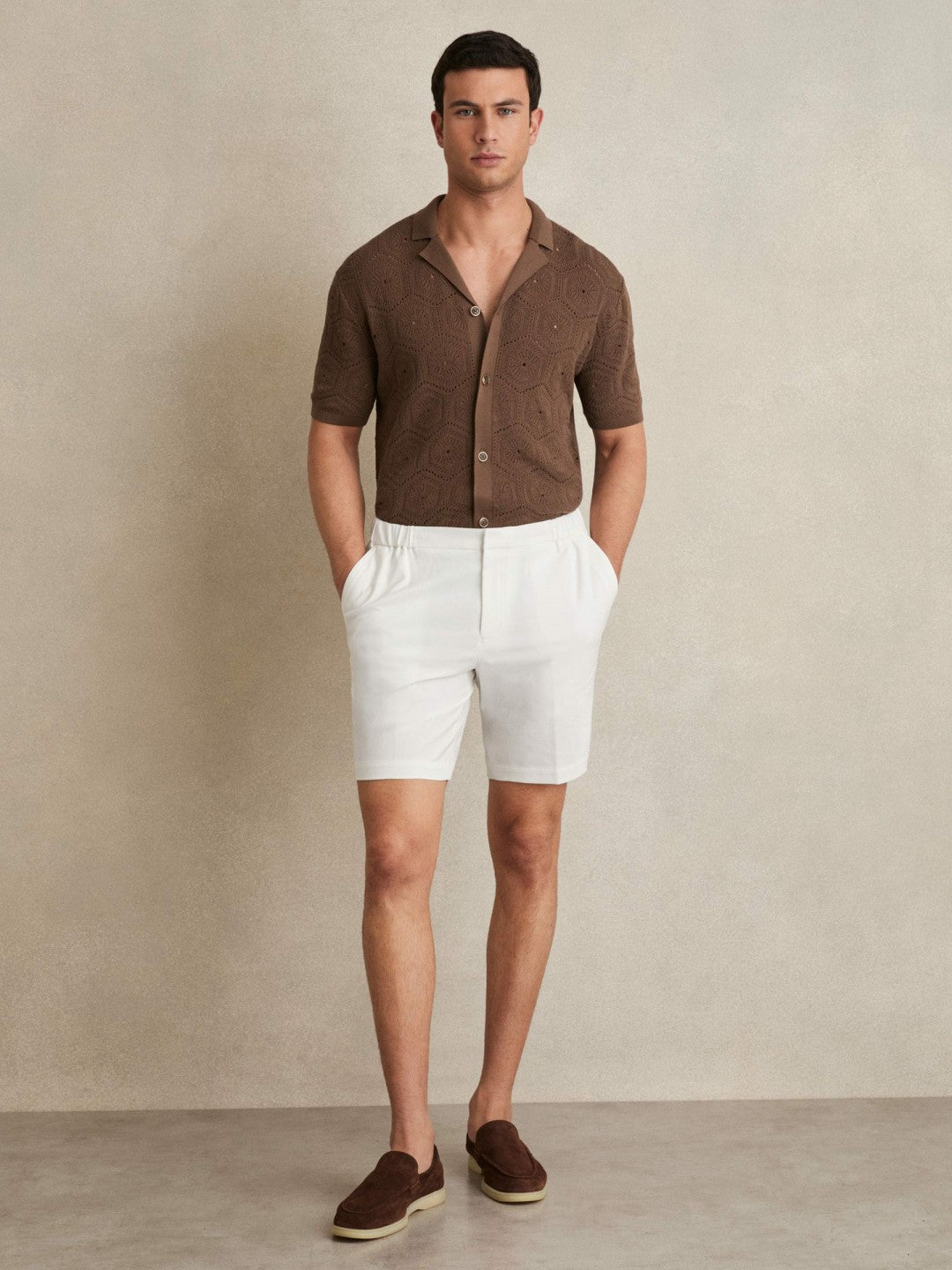 Drawstring Chino Shorts White | Mens