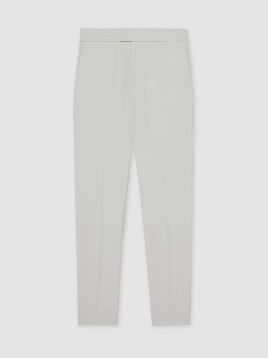 Slim-Fit Internal-Drawstring Trousers White | Mens