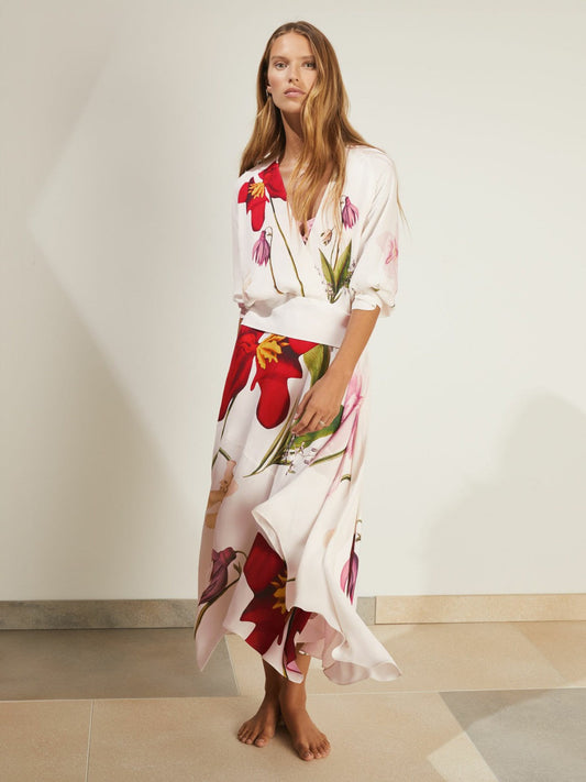 | NYBG Floral-Print Maxi Dress Ivory | Womens