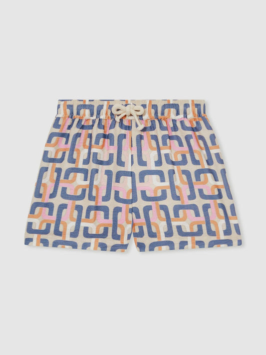 13-14 yrs Geometric Chain Print Shorts Multi | Children