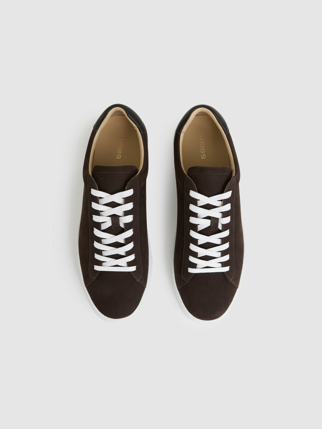 Nubuck-Leather Low-Top Trainers Dark Chocolate Brown | Mens