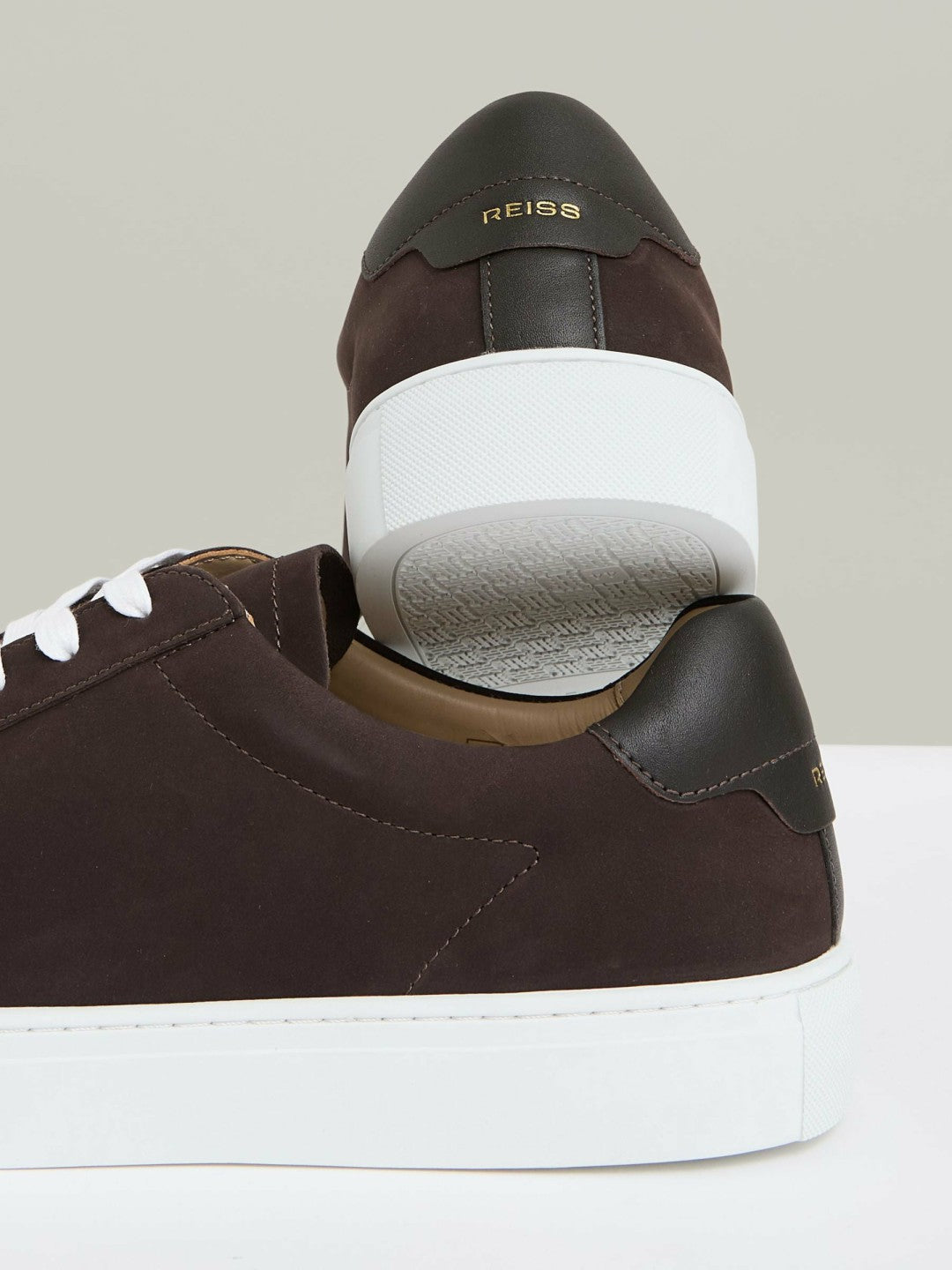 Nubuck-Leather Low-Top Trainers Dark Chocolate Brown | Mens