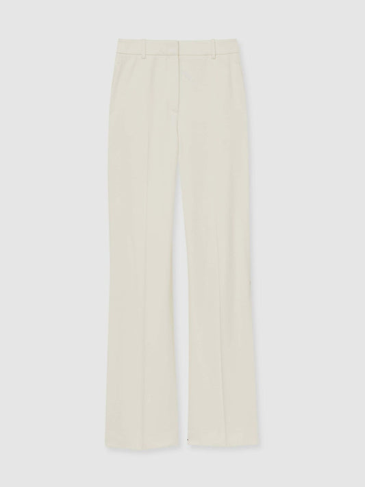 Petite Wide Leg Tailored Trousers Cream | Womens
