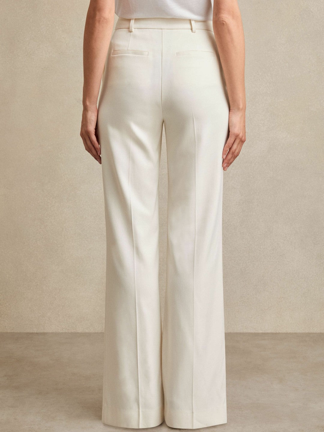 Wide Leg Tailored Trousers Cream | Womens