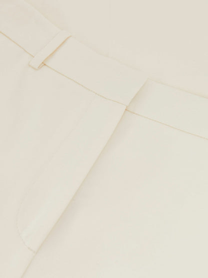 Wide Leg Tailored Trousers Cream | Womens