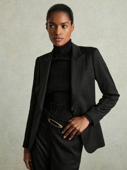 Leather Oval-Buckle Belt Black | Womens