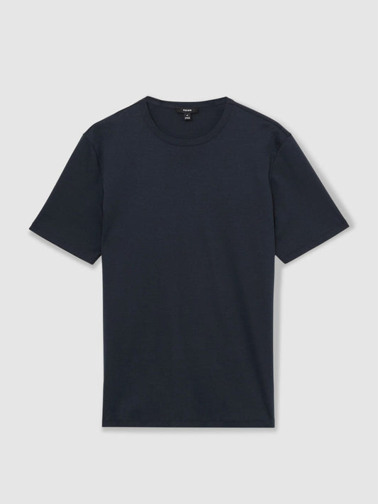Mercerised-Cotton Crew-Neck T-Shirt Navy | Mens