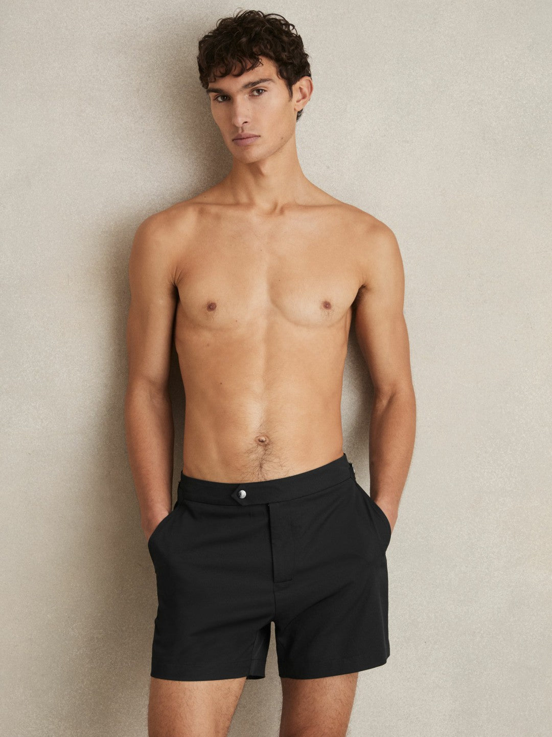 Side-Adjuster Swim Shorts Black | Mens