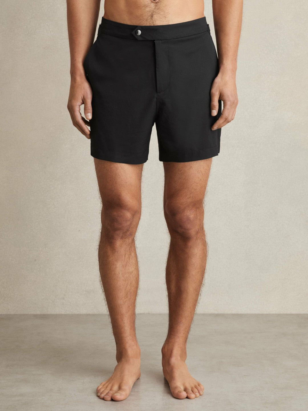 Side-Adjuster Swim Shorts Black | Mens