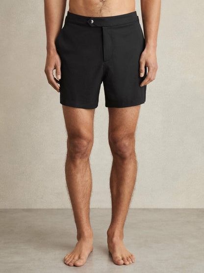 Side-Adjuster Swim Shorts Black | Mens