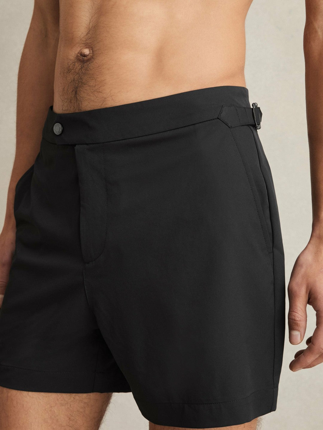 Side-Adjuster Swim Shorts Black | Mens
