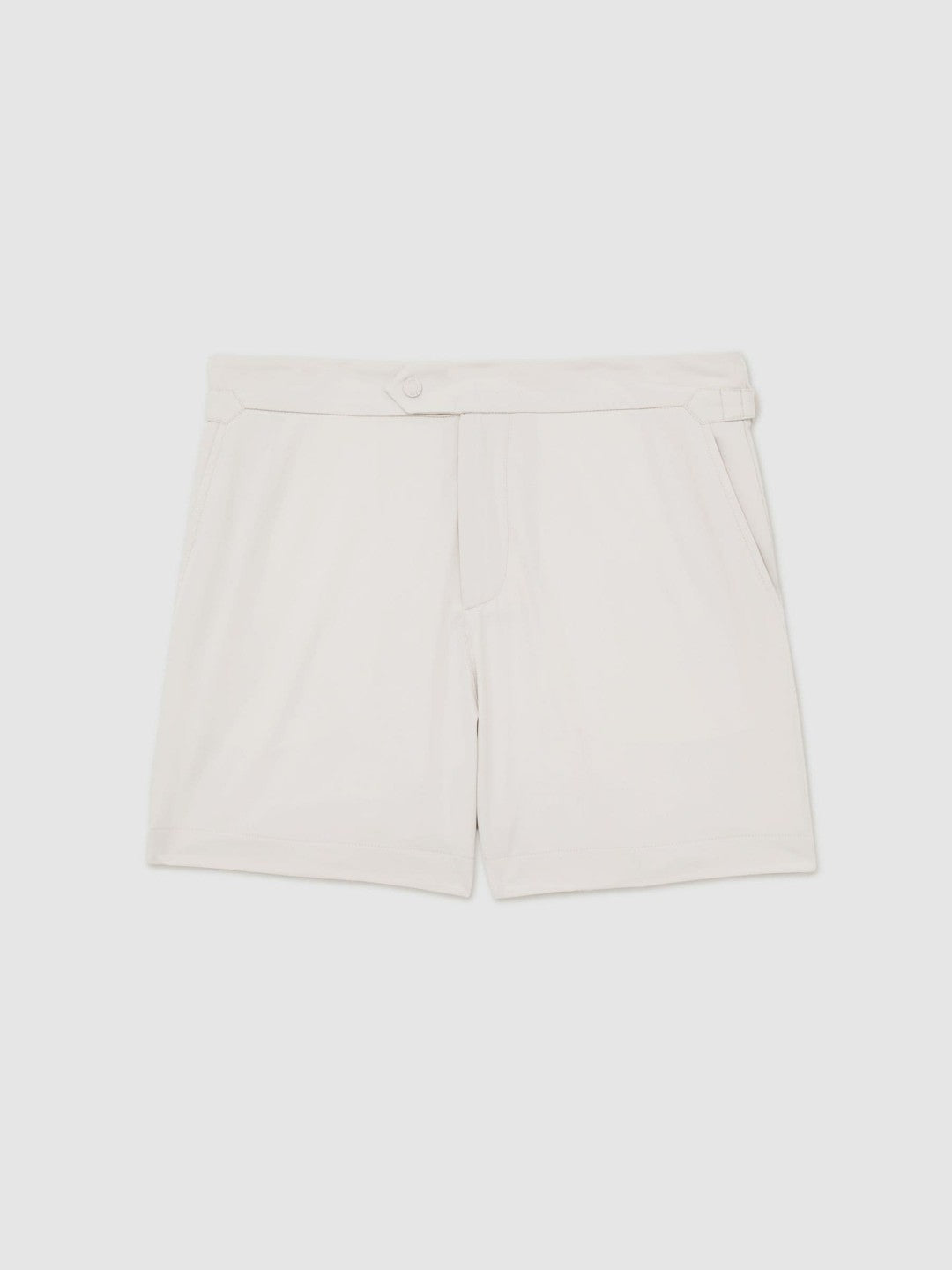 Side-Adjuster Swim Shorts Off White | Mens