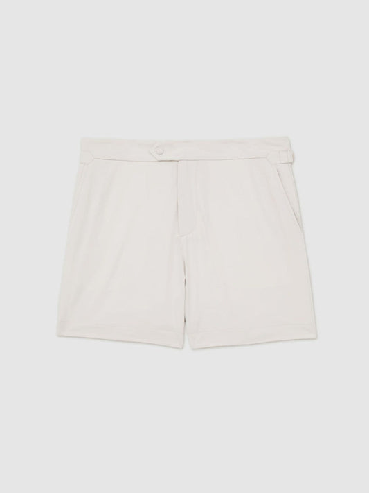 Side-Adjuster Swim Shorts Off White | Mens