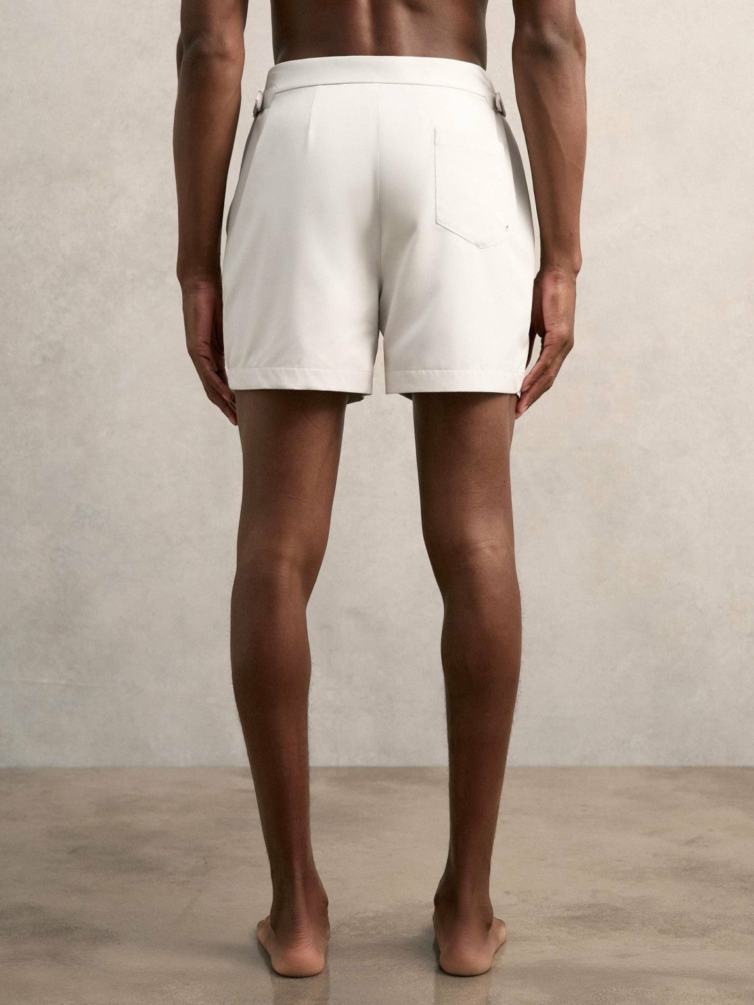 Side-Adjuster Swim Shorts Off White | Mens