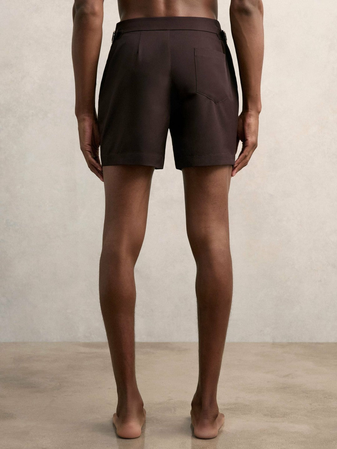 Side-Adjuster Swim Shorts Chocolate Brown | Mens