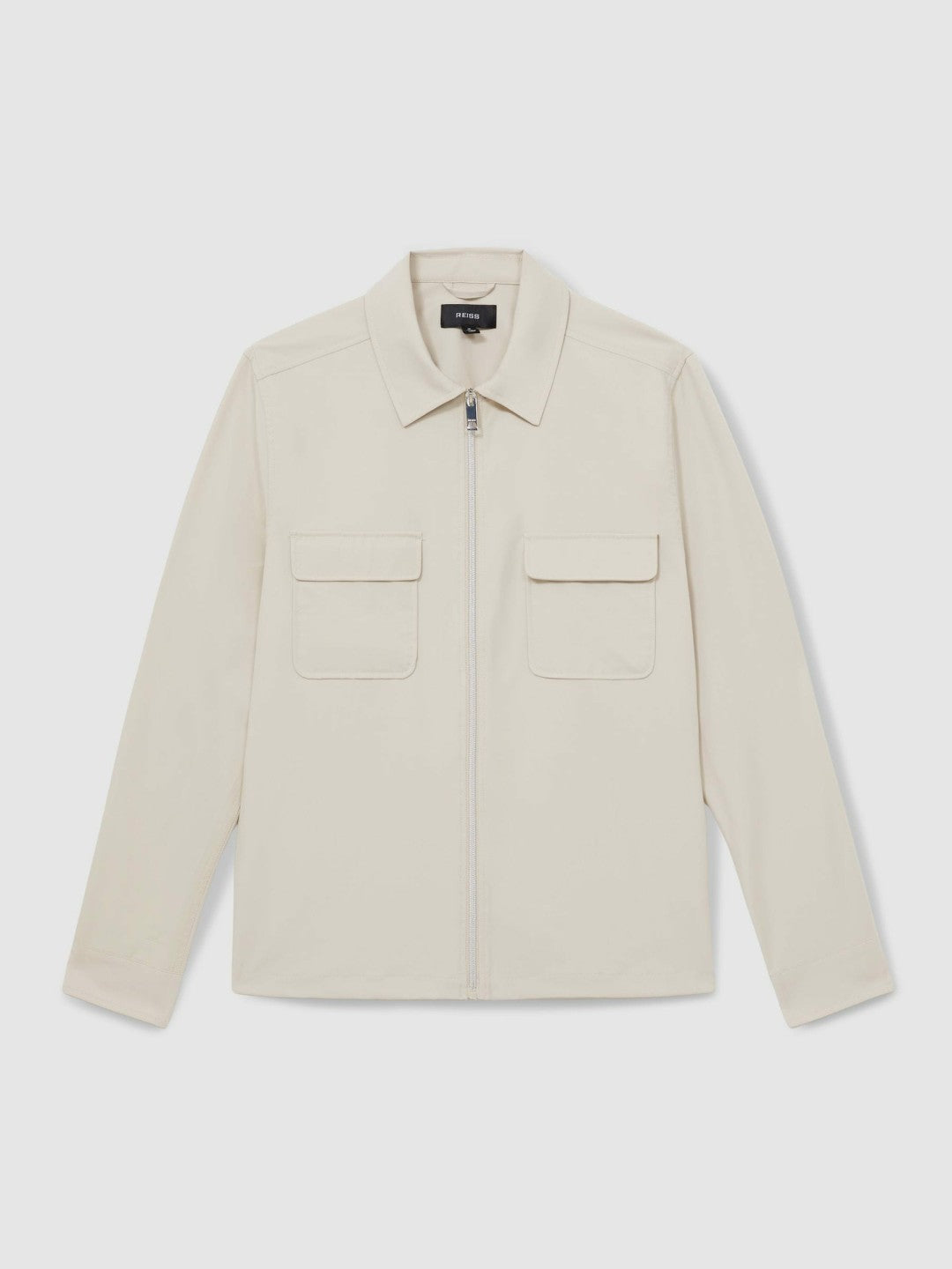 Technical Zip-Through Overshirt Stone | Mens